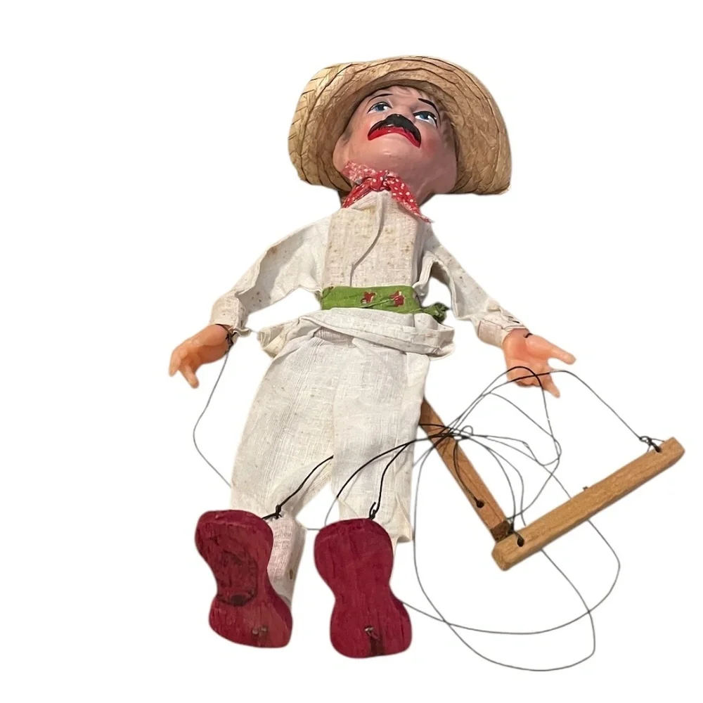 Vintage‎ Marionette Mexican Hand Puppet Doll.